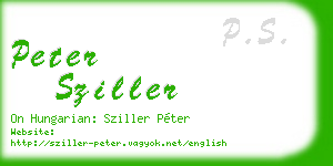 peter sziller business card